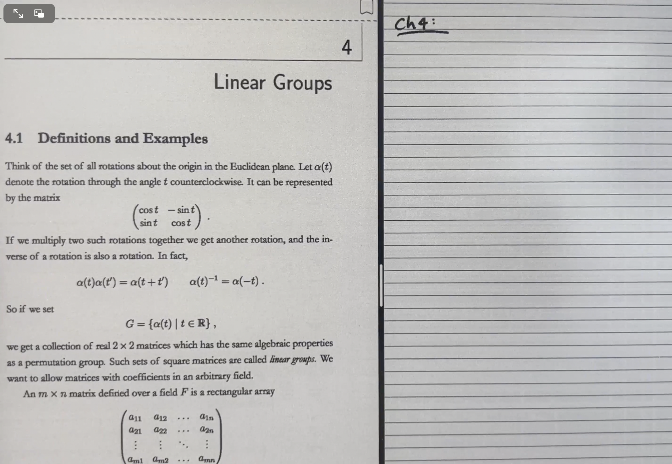 Linear Groups