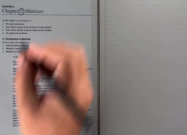 Linear Systems & Matrices (Section 2.1)