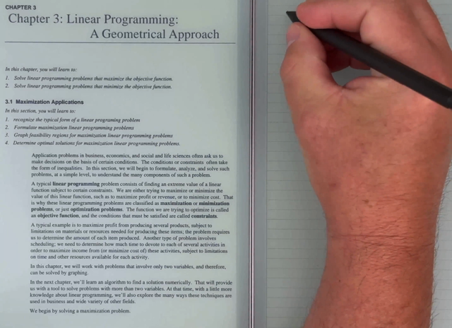 Linear Programming - Introduction (Section 3.1a)